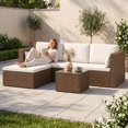 thumbnail image 2 of Outsunny Ensemble de Mobilier de Patio 3 Pcs, Ensemble de Canapé d'Extérieur en Rotin Osier, 2 of 10