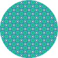 thumbnail image 1 of Ahgly Tapis Rond Lavable en Machine Intérieur Transitionnel Bleu Cyan Vif, 3 Pieds Rond, 1 of 7