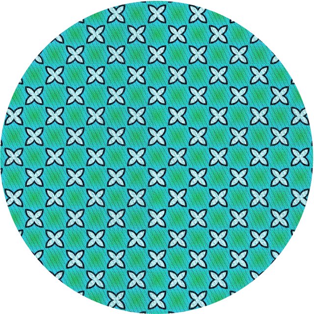 Ahgly Tapis Rond Lavable en Machine Intérieur Transitionnel Bleu Cyan Vif, 3 Pieds Rond