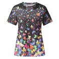 thumbnail image 1 of TopLLC Women's Plus Size Tops Short Sleeve Crewneck T Shirt Loose Fit Lace Stitching Shirts Solid Hollow Out Ruffle Tunic Tops, 1 of 5