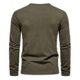 thumbnail image 5 of Yuyuzo Men Basic Tops Long Sleeve 1/4 Button Notch V Neck Cozy Fall Casual Shirts Blouse Solid Color, 5 of 5