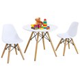 thumbnail image 1 of Gymax Ensemble de Salle à Manger Moderne pour Enfants Table Ronde avec 2 Chaises Sans Accoudoirs Blanc, 1 of 10