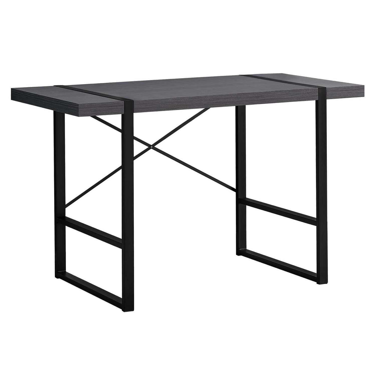 Monarch Specialties Bureau, Bureau À Domicile, Ordinateur Portable, 48"l, Travail, Métal, Stratifié, Gris, Noir, Contemporain, Moderne