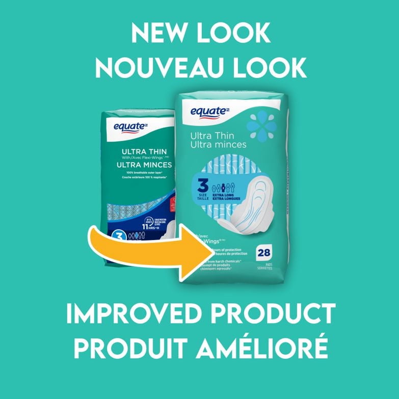 Equate Extra Long Super Ultra Thin Pads with Flexi-Wings®