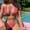 Pink, variant on DPTALR Women Sexy Solid And Printed Swimwear Bikini Split Swimsuit Set