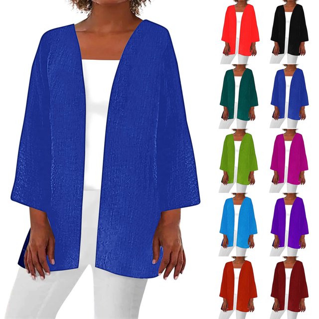 Women'S Cardigans,Lightweight Front Open Cardigan For Women Summer Clearance,Open Front Breathable Cardigans,Womens Summer Fall Solid Color Cardigan Long Sleeve Loose Cover Up Casual Blouse Tops