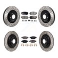 thumbnail image 1 of Transit Auto Front Rear Coated Drilled Slotted Disc Brake Rotors and Semi-Metallic Pads Kit for Car 2016-2023 Mazda CX-9 KDF-101337, 1 of 11