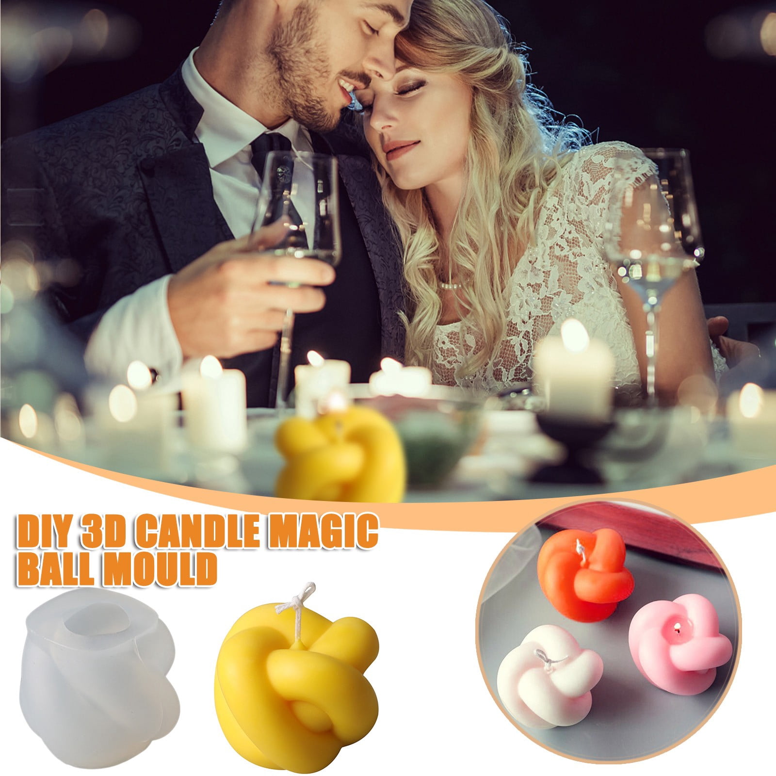 DIY 3D Magic Ball Resin Silicone Soap Mold Maker Tools Chocolate Candle Mold