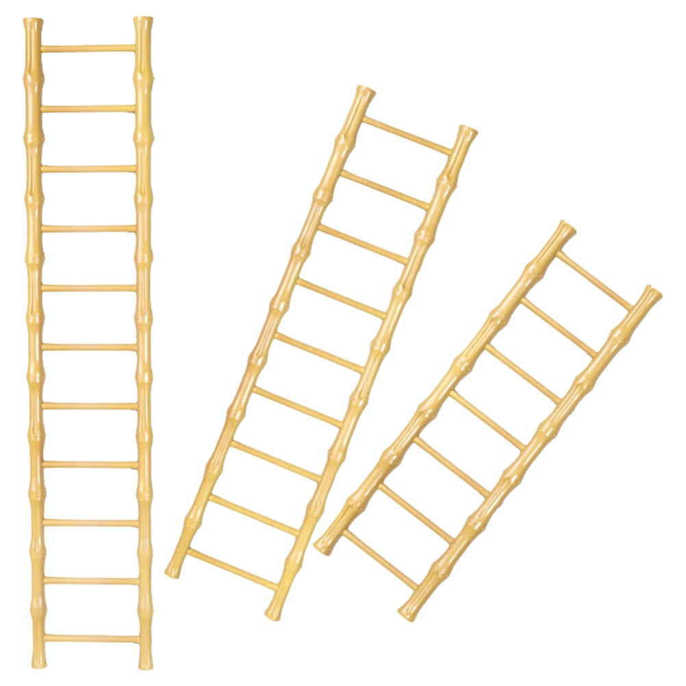 SEWACC 3pcs Ladder Decorative Wood Ladder Khaki Delicate Design for Celebration with Lovers
