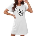 thumbnail image 4 of Chemises de Nuit pour Femmes, Chemise de Nuit Courte Surdimensionnée pour Femmes Mode à Imprimé sur la Poitrine à Manches Courtes, 4 of 7