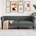 thumbnail image 1 of vidaXL Chesterfield Sofa 3-Seater Dark Grey Fabric, 1 of 5