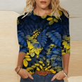 thumbnail image 1 of Xihbxyly Hauts pour Femmes Manches 3/4 T-shirt Imprimé de Mode pour Femmes Blouse à Manches 3/4 Col Rond Hauts Décontractés Articles en Liquidation, 1 of 5