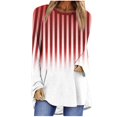 thumbnail image 2 of Styesk Chemises à Manches Longues pour Femmes Grande Taille Chemise Rayée Tendance Pull Tunique Décontracté Dégradé Doux Léger, 2 of 5