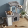 thumbnail image 4 of Feandrea Cat Tree, Cat Tower Condo with 2 Large Beds, Scratching Posts and Ramp, 85.8 cm Tall, Dove Grey PCT013GD01, 4 of 8
