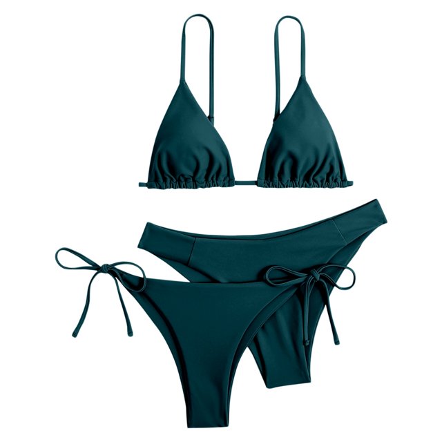 DGMIOCS Women's Bikini Set Tummy Control Swimsuit Dark Green M