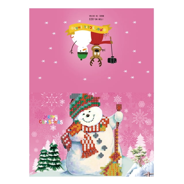 Merry Christmas Cards DIY Handmade Cards Round Drill Greeting Cards