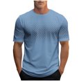 thumbnail image 2 of Styesk T-Shirts pour Hommes Mode Décontractée T-shirt Imprimé Sport Manches Courtes Col Rond Blouses Chemises, 2 of 3