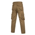 thumbnail image 4 of Yuyuzo Mens Cargo Pants Plus Size Straight Leg Low Waisted Trousers with Multi Pockets Classic Cargos Solid Color, 4 of 6