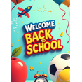 thumbnail image 4 of Colorful Welcome Back to School Banner with Apple Airplane Balloon and Star Elements Backdrop Party Decorations for School Events Opening Ceremonies Classroom Decor Photo Props, 4 of 4