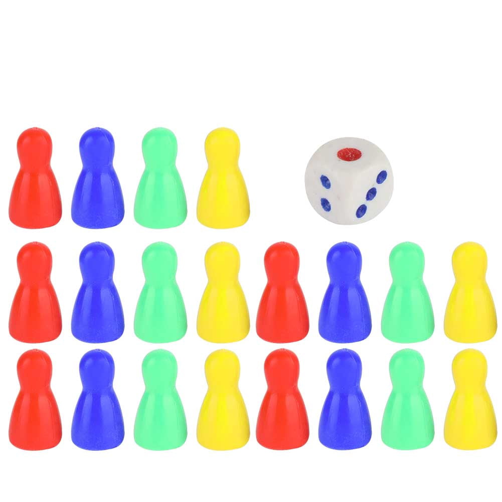 Khall Plastic Game Pieces Pawn, Game Pieces Pawn,Plastic Colorful Pieces Pawn Chess Pieces Dice Set for Board Card Games Accessories