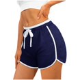 thumbnail image 4 of Timegard Shorts for Women 3pc Elastic Waist Comfy Ruched Loungewear Summer Workout Running Shorts, 4 of 4