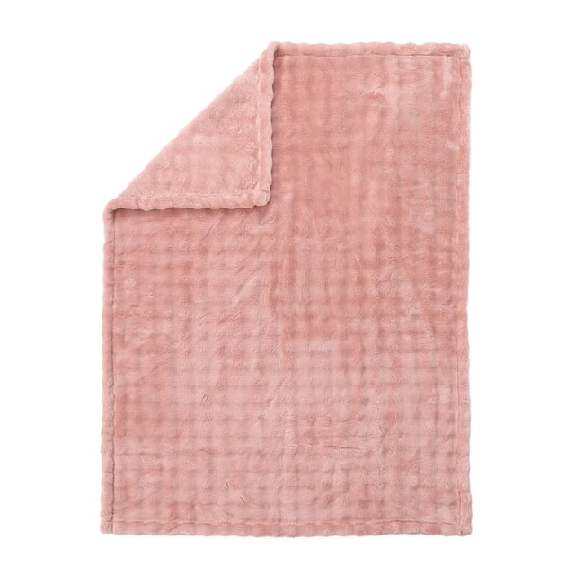 Couverture bébé rose à bulles texturées 76 x 102 cm