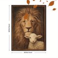 thumbnail image 3 of Lion And Lamb Religious Canvas Wall Art 15.75x11.81 Inches, 3 of 8