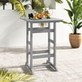 thumbnail image 3 of Costway Outdoor Bar Table All Weather HDPE Patio Table with Wood Grains Bistro Table Gray, 3 of 10