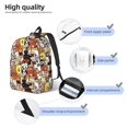 thumbnail image 3 of Wukai Cats & Dogs Group Print Durable Canvas Laptop Backpack - Adjustable Shoulder Straps, Water-Resistant, Large Capacity, Unisex for School, Office-Medium, 3 of 5