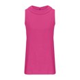 thumbnail image 1 of TSADFHJI Hauts Col en V pour Femmes Rouge Coton et Lin Couleur Unie Col Rond Pull Court Couleur Unie Décontracté Sans Manches T-Shirt TTTG Rouge, 1 of 5