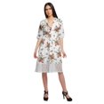 thumbnail image 1 of Moomaya Robe à Manches Courtes pour Femmes Robe de Soirée en Coton Imprimé Tenue Décontractée, 1 of 4