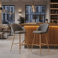 thumbnail image 3 of Homy Casa Set of 2 24.4" Swivel Bar Stools, Grey Fabric Counter Chairs for Kitchen Island & Home Bar, 3 of 8
