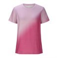 thumbnail image 4 of FAIWAD Tunique à Manches Courtes pour Femmes Col Rond Dégradé Basique T-Shirts Amples Blouse Légère Décontractée, 4 of 6