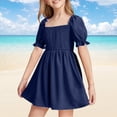 thumbnail image 2 of Robe Petite Fille à Manches Bouffantes, Robes Soleil, Robe Chic, Robes Trapèze Smockées pour Filles, Robe Chic pour Filles, 2 of 5