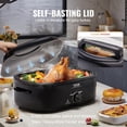 thumbnail image 3 of VEVOR Electric Roaster Oven, 24 QT Turkey Roaster Oven with Self-Basting Lid, 1450W Roaster Oven with Defrost & Warm Function, Adjustable Temp, Removable Pan & Rack, Fits Turkeys Up to 28LBS, Black, 3 of 8