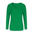 thumbnail image 3 of FAIWAD Womens V Neck Ribbed Knit Tops Long Sleeve Basic Slim Knit Top Stretch Casual Crop Tops, 3 of 5