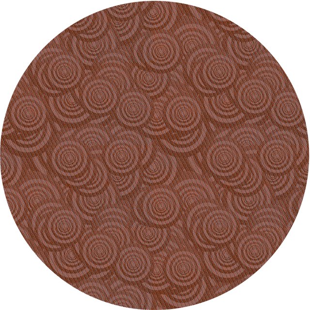 Ahgly Company Tapis de Zone Rond d'Intérieur Lavable à la Machine, Style Transitionnel, Rose Rouille, 6 Pieds Rond