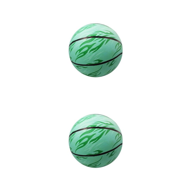 Transemion Elastic Unisex 7 Basketball Balanced Inner Pressure No Leakage PU Training Basketball Match Green- size 5 2Set