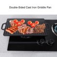 thumbnail image 3 of Cast Iron Reversible Grill Griddle，Double Sided Grill Pan Perfect for Gas Grills and Stove Tops, Rectangular Baking Flat and Ribbed Griddle Plate, 3 of 5