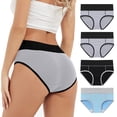 thumbnail image 2 of Women's High Absorbency Period Cotton Underwear Heavy Flow Leakproof Panties Reusable Postpartum Panties(Plus Size 4 Pack), 2 of 7