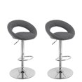 thumbnail image 1 of CorLiving Round Open Back Adjustable Fabric Barstool, set of 2, 1 of 8