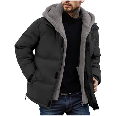Amzcrzy Polyester Manteau en pour Homme Homme Décontracté Mode Ski Épaissi Coupe-Vent Doudoune Manches Longues à Capuche Manteau à Capuche Manteau d'Hiver pour Homme Vestes pour Homme Doudoune Homme