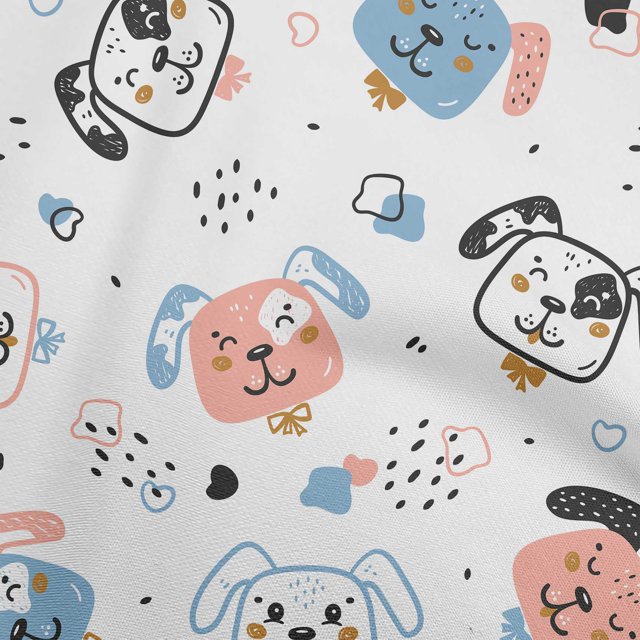 oneOone Rayon White Fabric Kawai Craft Projects Decor Fabric Printed By The Yard 56 Inch Wide-SO
