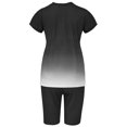 thumbnail image 4 of Innerwin Sweatsuits Solid Color Women Jogger Set Running Short Sleeve Loose Two Piece Outfit Black L, 4 of 5