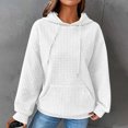 thumbnail image 1 of 2023 Chandail à Capuchon Surdimensionné pour Femmes Mode Décontractée Manches Longues Col Rond Chandails pour Dames Hauts Blouse Chandail à Capuchon Uni Costumes d'Halloween/Noël Rabais de 50 % Liquidation, 1 of 8