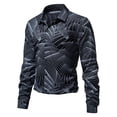 thumbnail image 4 of Awdenio New Long Sleeve Printed Casual Lapel Button Button Light Business Shirt, 4 of 6
