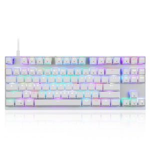 MOTOSPEED CK82 Clavier mécanique 87 Clés RGB Jeu de clavier avec OUTMU Rouge Switch Keys N-key Rollover Blanc