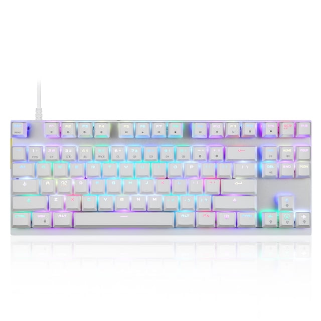MOTOSPEED MOTOSPEED CK82 Clavier Mécanique Rétroéclairé RVB - 87 Touches, Filaire USB, Commutateur OUTMU Rouge/bleu, Options Blanc/noir/rose, Touches Multimédias, Autonomie de Frappe de 50 m