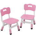 thumbnail image 1 of GARVEE Chaises pour Tout-Petits en Plastique, Ensemble de 2 Pcs, Hauteur Réglable, Rose, 1 of 6