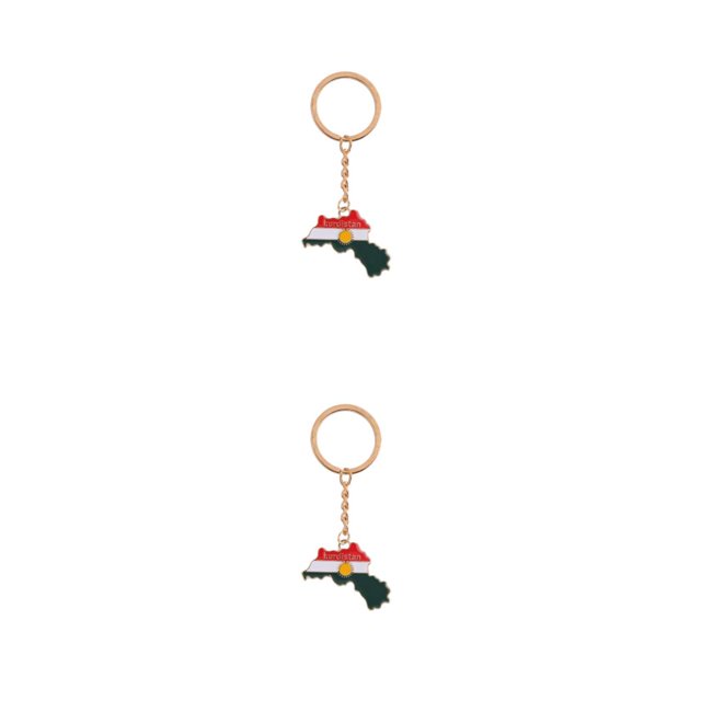 Baohd Pendentif Carte Drapeau Coloré - Se Démarquer de la Foule Charmant Collier Collier de Mode Cadeau Porte-Clés 2Set